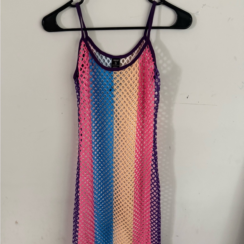 Colorful Striped Mini Dress